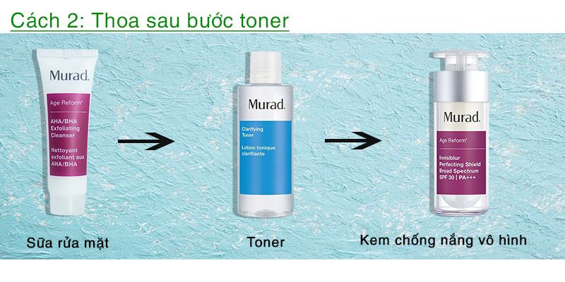 thoa kem chống nắng vô hình sau toner