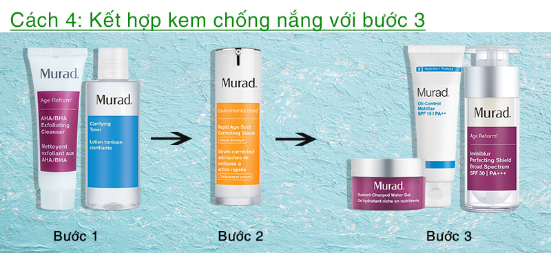 kết hợp kem chống nắng vô hình Muard với bước 3