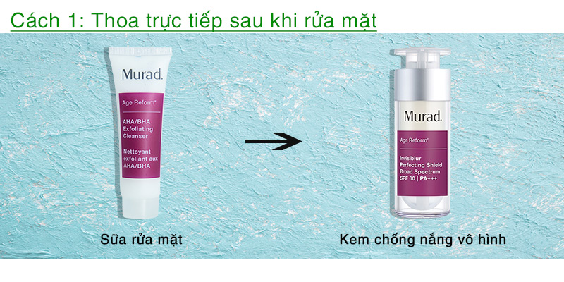 cách 1 thoa kem chống nắng sau khi rửa mặt